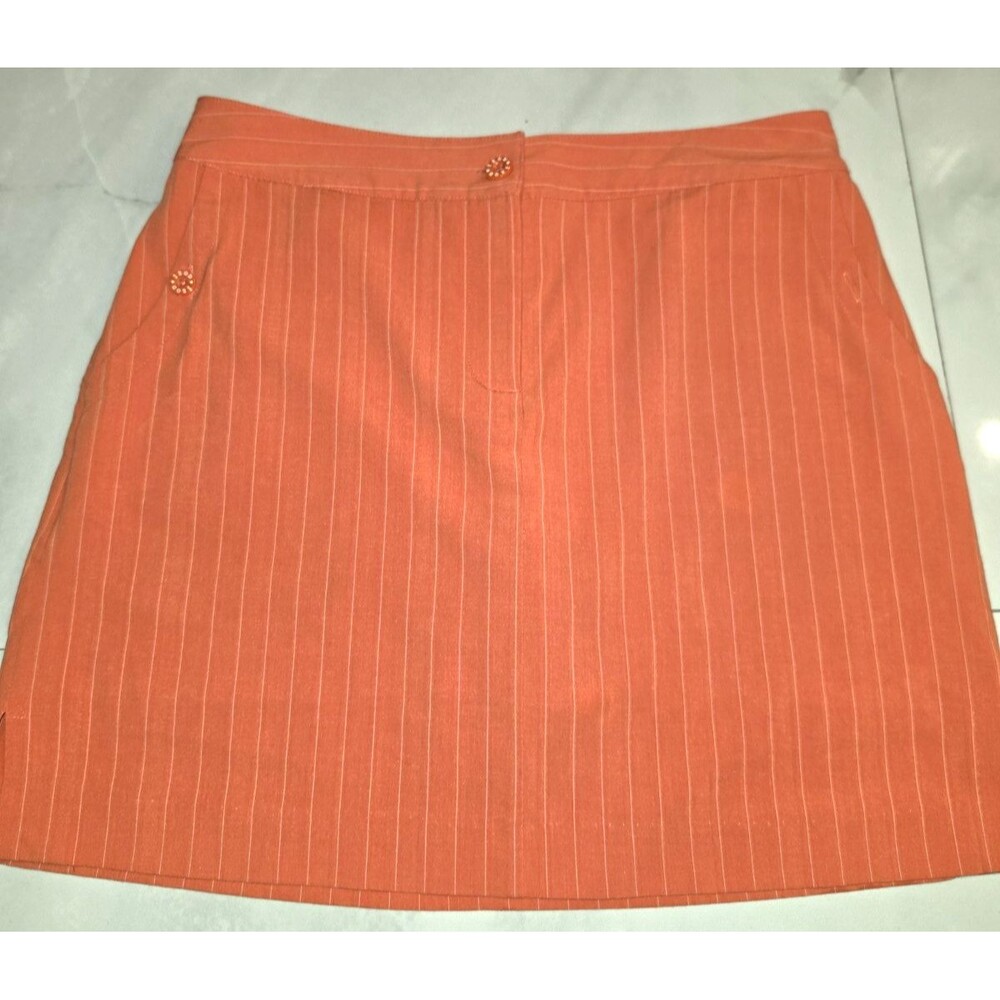 Izod XFG Stretch Women Golf Tennis Athletic Skort Orange With Pinstripes Size 8